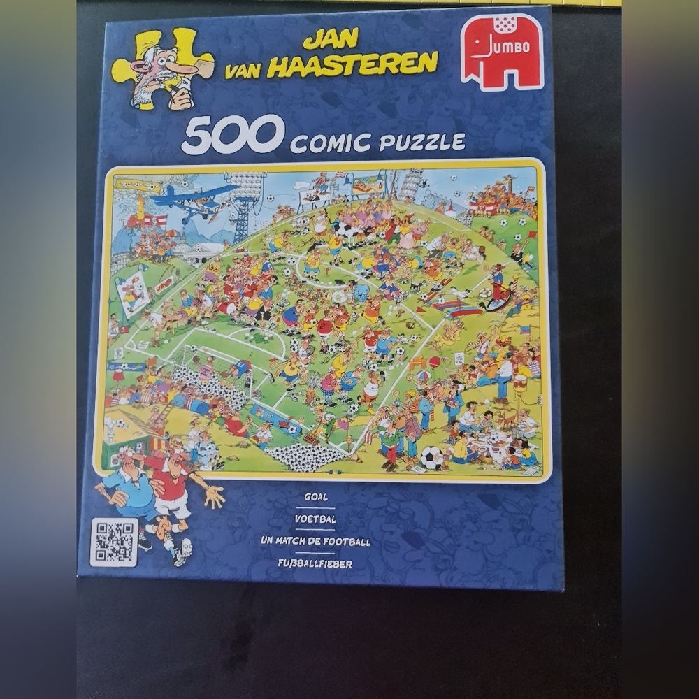 Jan van Haasteren JUMBO 500 Piece Comic Puzzle- GOAL Colorful Fun EUC All Pieces